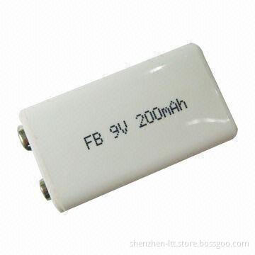 9V/200mAh Rechargeable NiMH Battery, Customized Labels and Capacities are Accepted